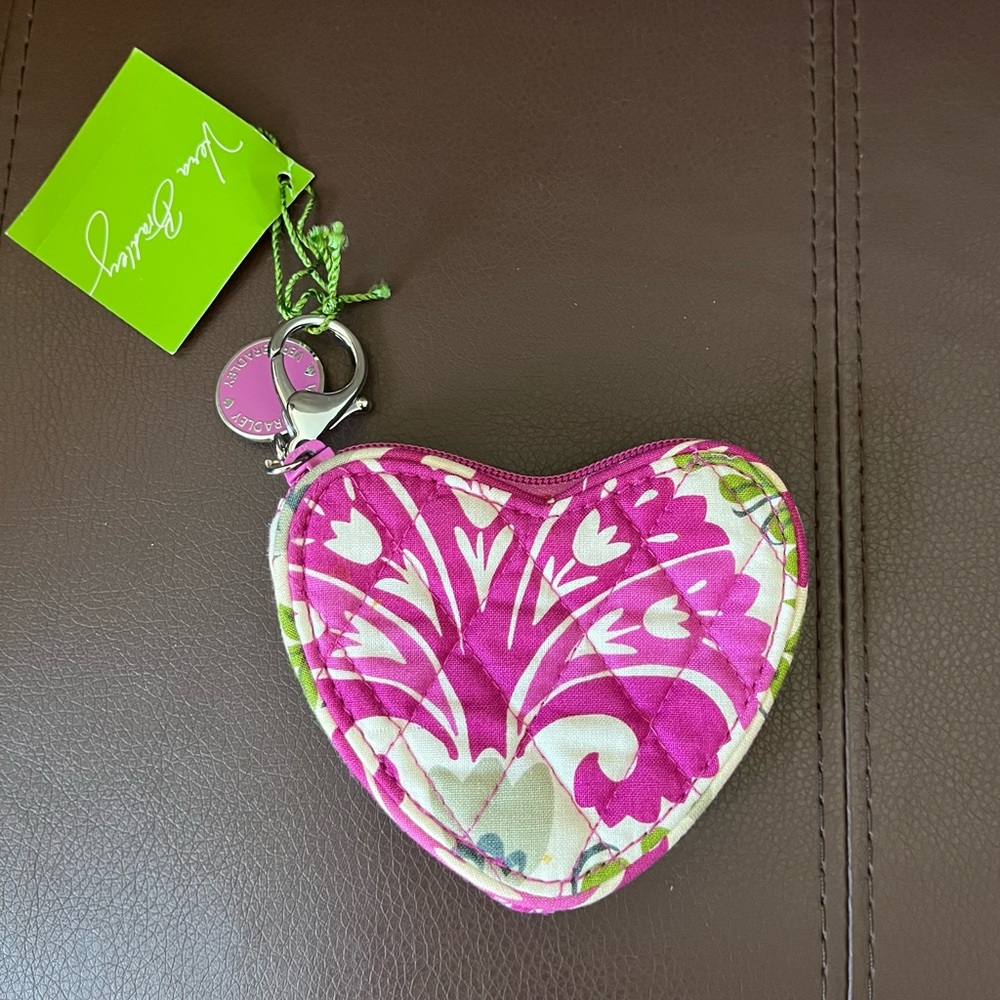 Vera Bradley Pink Floral Heart Pouch